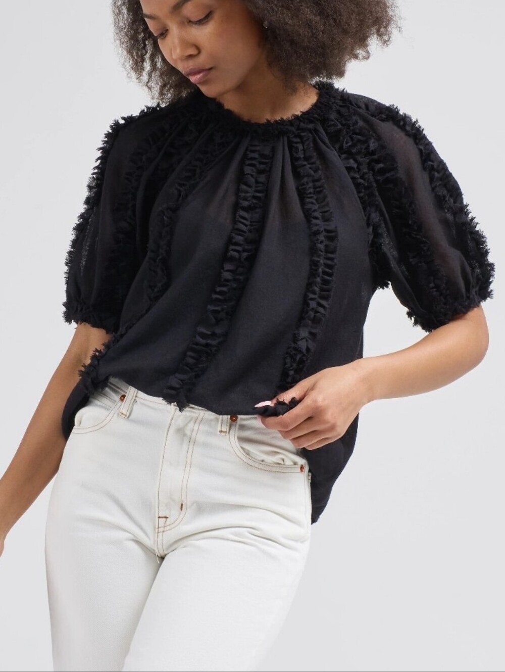 Ulla Johnson Gracelle Top Black Size 4 - Picture 2 of 10